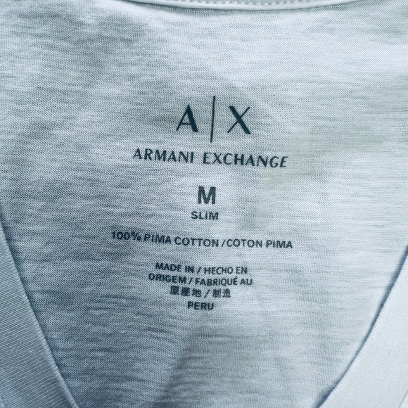 Armani Exchange White Slim Fit T-Shirt M - Picture 3 of 3
